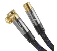 KabelDirekt - Cavo antenna TV 4K & cavo diritto/90° - 2 m - Cavo con connettore in metallo per TV digitale e analogica - intrecciato (presa diritta su connettore ad angolo per DVB-C/DVB-S)