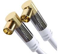 KabelDirekt - Cavo Antenna TV 4K, Coassiale - 90° angolato - 10 m - Cavo TV digitale e analogico - Disponibile in 0,5-20 m (Spina angolata/Presa angolata, per DVB-C/DVB-T/DVB-S, bianco)