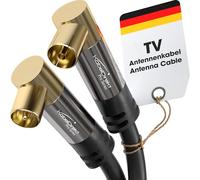 KabelDirekt - Cavo Antenna TV 4K, Coassiale - 90° angolato - 20 m - Cavo TV Digitale e analogico - Disponibile in 0,5-20 m (Spina angolata/Presa angolata, per DVB-C/DVB-T/DVB-S, Nero)