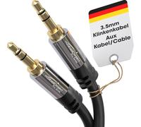 KabelDirekt - Cavo audio AUX jack 3,5mm - 3m - connettori in metallo