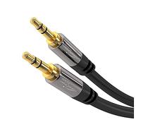 KabelDirekt - Cavo Aux & Jack 3,5 mm - 1,8 m - Connettori in Metallo Infrangibili - Disponibile in 0,3-10 m (Cavo Audio, Jack 3.5mm per Telefono, PC/Portatile, Auto e HiFi, nero)