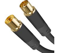 KabelDirekt - Cavo dell'antenna, coassiale, TV - 20m - Cavo televisivo per TV digitale e analogica, con nucleo di ferrite (spina a presa, per DVB-C/T/S - Nero)