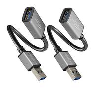 KabelDirekt - Cavo di prolunga USB-A 3.0 - 0,15 m x2, connettore Maschio USB-A e connettore femmina, colore nero/space grey