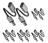 KabelDirekt Cavo di Prolunga USB A 3.0 - 0,15m x2, Connettore Maschio e Femmina, Ideale per Tutte Le Porte, Nero/Space Grey, PRO Series (Confezione da 5)