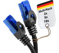 KabelDirekt - 5X 5 m - Cavo Ethernet/LAN, di Rete - Disponibile in 0,25-30 m (Cavo Internet, velocità della Fibra Ottica per reti Gigabit, Switch/Router/Modem con RJ45, Nero/Blu)