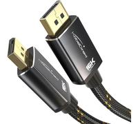 KabelDirekt - Cavo DisplayPort 2.1/DP 2.1 - 3 m - Connettori Metallici + Design Intrecciato, DP80 con 80 Gbps per PC da gioco/Schede Grafiche, FreeSync/G-Sync, fino a 16K@60Hz, 8K@120Hz, 4K@240Hz