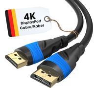 KabelDirekt - Cavo DisplayPort 4K - 7,5 m - Cavo DP, Sviluppato in Germania - Disponibile in 0,5-10 m (Display Port per Monitor PC/Laptop e Monitor a 4K@60Hz, Gioco a 144Hz, Dolby Audio, Nero)