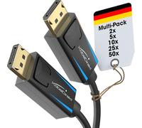 KabelDirekt - Cavo DisplayPort 4K & 8K, 240Hz - 10x 1,5 m - Disponibile in 1-5 m - Cavo DP per tutte le connessioni Display Port (DisplayPort 1.4, 8K@60Hz su PC, laptop, monitor da gioco, nero)