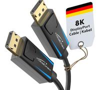 KabelDirekt - Cavo DisplayPort 8K - 1m - (32,4 Gbit/s, UHD risoluzione 8 K / 60 Hz o 4 K / 120 Hz, Supporta HBR3, DSC, HDR 10, connettore con Chiusura) - Top Series