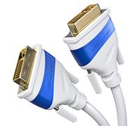 KabelDirekt - Cavo DVI Dual Link, con nucleo di ferrite per una trasmissione del segnale priva di interferenze - 7,5 m cavo monitor digitale DVI-D/24+1, fino a 2560×1600 a 60Hz o Full HD/1080p, bianco