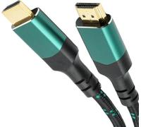 KabelDirekt - Cavo HDMI 10K e 8K, HDMI 2.1 b - Particolarmente flessibile, connettori metallici + intreccio - 2x 1m (8K a 60Hz, PC, PS5, XB, monitor e TV - Nero-Verde)