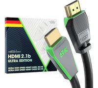 KabelDirekt - Cavo HDMI 2.1 8K, edizione Gamer certificata - 2 m (8K@60Hz, Ultra High Speed/48G per 10K, 8K o 144 Hz ultra veloci a 4K, ottimale per PS5/XBO e PC da gioco, monitor/TV, grigio)