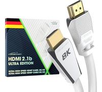 KabelDirekt - Cavo HDMI 2.1 8K, edizione Gamer certificata - 3 m (8K@60Hz, Ultra High Speed/48G per 10K, 8K o 144 Hz ultra veloci a 4K, ottimale per PS5/XBO e PC da gioco, monitor/TV, bianco)