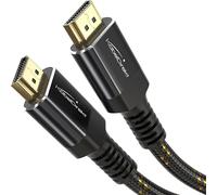 KabelDirekt - Cavo HDMI 2.1 8K/4K - 1,5 m - Connettori Metallici Antishock e Design Intrecciato (8K@60Hz, Ultra Alta Velocità/48G, Ultima Generazione, Ideale per PS5/XBO, Monitor/TV/Proiettore, Nero)