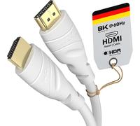 KabelDirekt - Cavo HDMI 4K & 8K - 3 m - Disponibile in 0,15-22,5 m - per Tutti i dispositivi HDMI (4K@120Hz & 8K@60Hz, High Speed con Ethernet, TV, Blu-Ray, PS5/XBS/Switch, Bianco)