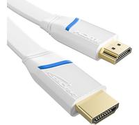 KabelDirekt Cavo HDMI piatto - 3m - 4K@60Hz, cavo piatto da posare - rame extra per fino a 18 Gbit/s secondo gli standard HDMI 2.0, High Speed con Ethernet, Blu-ray/PS5/Xbox/Switch, bianco