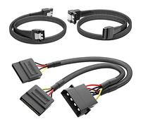 KabelDirekt - Cavo Molex a 4 Pin su 2X Cavi elettrici SATA + Cavo Dati SATA 3 con Angolo a 90° + Cavo Dati (per Il Collegamento di Dischi rigidi e Lettori (Dvd, Blu-Ray))