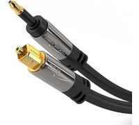 KabelDirekt - Cavo ottico audio digitale Mini-TOSLINK con protezione del segnale - 0,5 m (Mini-TOSLINK a TOSLINK, cavo digitale S/PDIF/cavo ottico per soundbar, sistemi stereo/amplificatori, Hi-Fi)
