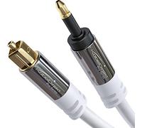 KabelDirekt - Cavo ottico audio digitale Mini-TOSLINK con protezione del segnale - 3 m (Mini-TOSLINK a TOSLINK, cavo digitale S/PDIF/per soundbar, sistemi stereo/amplificatori, Hi-Fi, bianco)