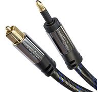 KabelDirekt - Cavo ottico audio digitale Mini-TOSLINK con protezione del segnale - 3 m (Mini-TOSLINK a TOSLINK, cavo digitale S/PDIF/ per soundbar, stereo/amplificatori, Hi-Fi, intrecciato in nylon)