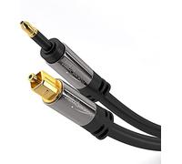 KabelDirekt - Cavo ottico audio digitale Mini-TOSLINK con protezione del segnale - 5 m (Mini-TOSLINK a TOSLINK, cavo digitale S/PDIF/cavo ottico per soundbar, sistemi stereo/amplificatori, Hi-Fi)