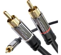 KabelDirekt - 1 m Cavo RCA, Cinch Y (Coassiale Audio Stereo Digitale 1 Connettore Maschio su 2 Connettori Maschio, collegamenti di amplificatori, ricevitori AV con subwoofer)