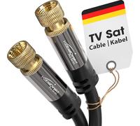 KabelDirekt - Cavo SAT, Antenna TV, Coassiale - 15 m - Cavo Satellitare 4K con connettore F in Metallo - Disponibile in 0,5-30 m (per Radio/TV, DVB-T, DVB-C, DVB-S/DVB-S2, Internet, Nero)