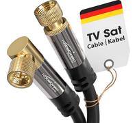 KabelDirekt - Cavo SAT, Antenna TV, Coassiale - Angolato a 90°/dritto - 1 m - Cavo Satellitare 4K, connettore F - Disponibile in 0,5-30 m (TV, DVB-T, DVB-C, DVB-S/DVB-S2, internet, nero)
