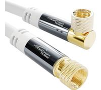 KabelDirekt - Cavo SAT, Antenna TV, Coassiale - Angolato a 90°/dritto - 2 m - Cavo Satellitare 4K, connettore F - Disponibile in 0,5-30 m (TV, DVB-T, DVB-C, DVB-S/DVB-S2, internet, bianco)