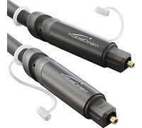 KabelDirekt - Cavo TOSLINK, cavo audio ottico con perdita di segnale dello 0% e cappuccio protettivo - 3 m (Cavo ottico audio digitale, S/PDIF, soundbar/amplificatore, XBO/PS, nero)