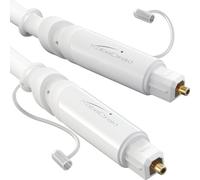 KabelDirekt - Cavo TOSLINK, cavo audio ottico con perdita di segnale dello 0% e cappuccio protettivo - 5 m - Fibra ottica (S/PDIF, soundbar/amplificatore, XBO/PS, bianco)