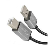 KabelDirekt - Cavo USB-B 2.0 - 1,8 m, connettore USB-A e USB-B da usare come cavo per stampante, scanner o fax, colore nero/space grey