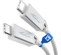 KabelDirekt - Cavo USB-C All-in-One, USB 3.2 Gen 2, Connettori Metallici + Design Intrecciato - 2 m (20 Gbit/s per Dati/Video, Ricarica Veloce 240 W, Cavo Universale Dati/Ricarica/Monitor, Bianco)