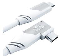 KabelDirekt - Cavo USB-C angolato All-in-One, USB 3.2 Gen 2x2 - 0,5 m (trasferisce dati/video a 20 Gbps, ricarica a 240 W grazie a PD3.1, funziona come cavo dati/ricarica/cavo per monitor, bianco)