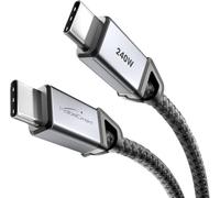 KabelDirekt - Cavo USB C per ricarica rapida con 240W, connettori metallici antiurto + intreccio in nylon resistente, USB 2.0 - 5x 1m (cavo di ricarica/dati per cellulari/portatili - nero)