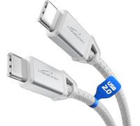 KabelDirekt - Cavo USB-C per Ricarica Veloce, Connettori Metallici + Intrecciato in Nylon, USB 2.0 - 0,6 m (Ricarica Telefoni/Computer Portatili con 60W, Ideale come Cavo di Carica/Dati, Bianco)