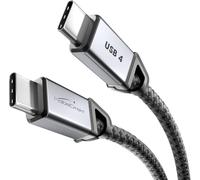 KabelDirekt - Cavo USB-C, USB 4.0 per 40GBPS e 240W, DisplayPort con 8K60Hz, connettori in metallo + intreccio in nylon - 1,5m (cavo di ricarica/dati/monitor per cellulari/portatili/PC - nero)