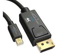 KabelDirekt - Mini DisplayPort (Thunderbolt) su Cavo DisplayPort (Mini-DP su DP) - 2 m - (UHD con 4K / 60 Hz, Versione 1.2, Adatto a PC & Mac, connettore con Chiusura, Nero)