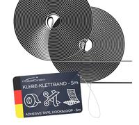 KabelDirekt Nastro con chiusura a strappo autoadesivo - 20 mm x 5 m - nastro a uncino e nastro ad asola, nastro con chiusura a strappo, hook & loop, nero, TOP Series