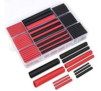 KabelDirekt - Set di tubi termorestringenti con 270 pezzi - rapporto di restringimento 3:1 e colla, 5 dimensioni (2,4-9,5mm di diametro, 45/90mm di lunghezza) per isolare cavi
