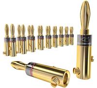 KabelDirekt Spine a banana, 10 coppie, spine a banana per altoparlanti fino a 6 mm², collegamento flessibile per altoparlanti Hi-Fi, amplificatori, receiver, impianti stereo, avvitabili, dorati