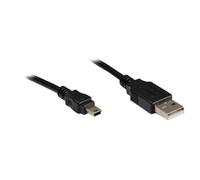 Kabelmeister Cavo di Collegamento Meister USB 2,0 Spina A su Spina Mini B A 5 Poli, 1 m Nero
