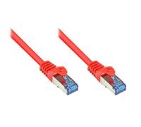 Kabelmeister® Cavo Patch Ethernet Cat.6A con Protezione antigroviglio - S/FTP, PiMF, PVC, 500 MHz, Senza alogeni, 10 Gigabit, Rosso, 15 m