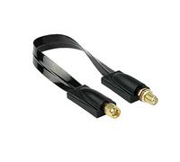 Kabelmeister SMA - Passacavo per finestra - maschio a femmina - cavo piatto coassiale HF 1.13 - per antenne 5G, LTE / 4G (cavo) - nero, circa 20 cm