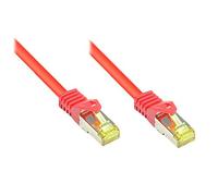 Kabelmeister® SO-34604 - Cavo patch Ethernet Cat7 10-Gigabit LAN con connettori Cat 6A, 3 m, conduttore in rame, protezione nasello RNS, doppia schermatura, S/FTP, PiMF, 500 MHz, senza alogeni, rosso