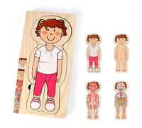 KABENFIS 29 Pezzi Gioco di Anatomia per Ragazze Puzzle in Legno per Ragazzi e Ragazze