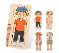 KABENFIS 29 Pezzi Ragazzi Anatomia Play Set Puzzle Corpo in Legno per ragazzi e ragazze