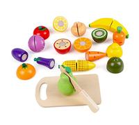 KABENFIS Gioco di Legno per Tagliare il Cibo Set di Frutta e Verdura Giocattolo Giochi di Finta Set di Cibo per Bambini Ragazzi Ragazze