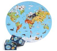 KABENFIS Mappa del Mondo Puzzle 70 PZ Mappa Circolare per Bambini