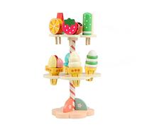 KABENFIS Set di gelati in legno da 11 pezzi Giocattoli finti per giochi di ruolo per bambini